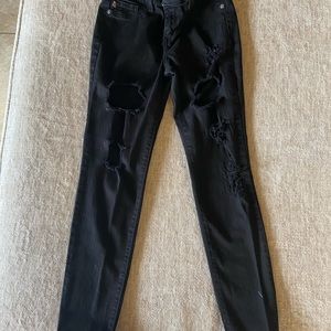 Black distressed jeans